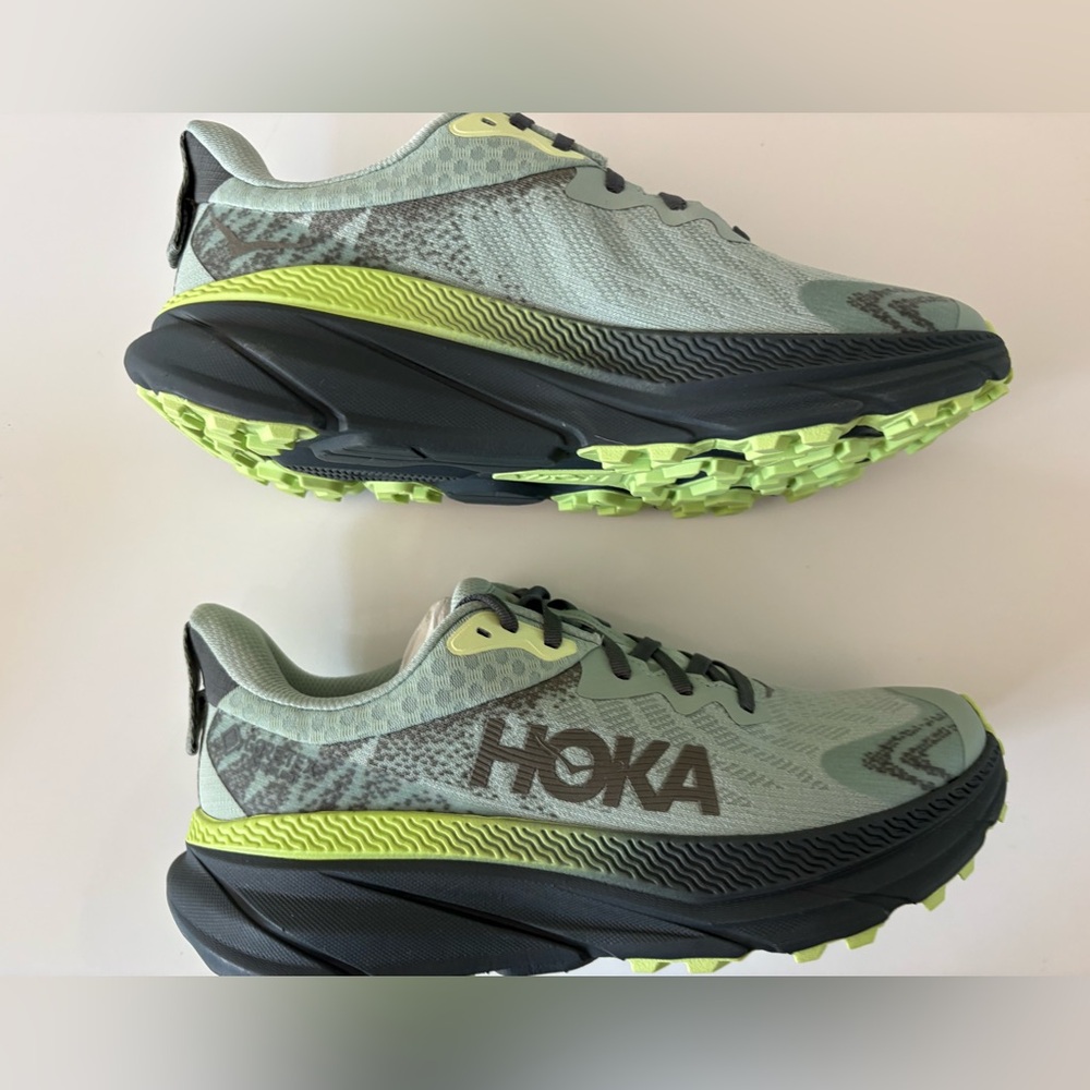 Hoka Athletic Shoes in Gray and Lime